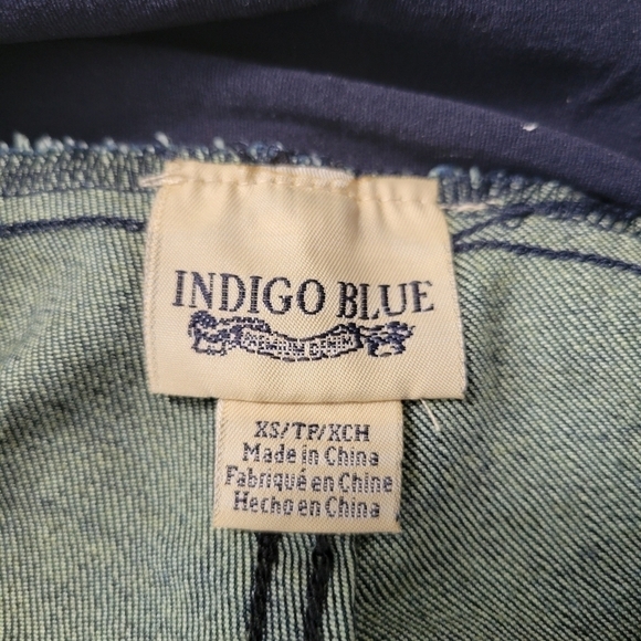 Indigo Blue Dark Wash Slim Straight Maternity Secret Belly Jeans - Picture 11 of 16